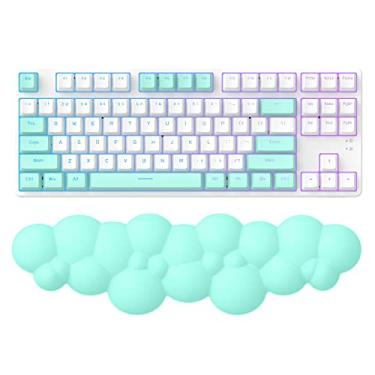 Imagem de MANBASNAKE Keyboard Cloud Wrist Rest,PU High Density Memory Foam with Non-Slip Base for Typing Pain Relief,Ergonomic Keyboard Pad with Wrist Support for Home Office/Computer/Laptop/Gaming/Mac-Green