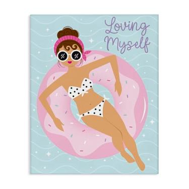 Imagem de Stupell Industries Loving Myself Girl in Pool Canvas Wall Art Design por Ilis Avilés, 16 x 20