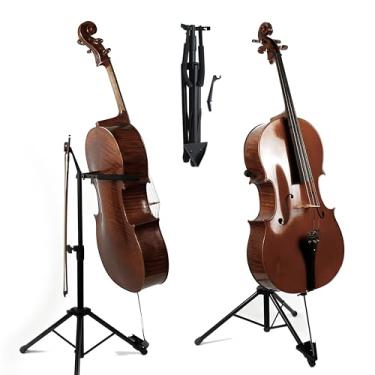 Imagem de WHELPAW suporte ajustável para violoncelo com suporte para arco - suporte seguro e resistente para todos os tamanhos de violoncelo - design fácil de dobrar - materiais premium e pés antiderr