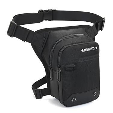 Imagem de HUANLANG Bolsa de perna para homens e mulheres, pochete tática para uso ao ar livre, impermeável, com alça de perna removível para caminhadas, escalada, ciclismo, pesca, equitação, viagens, Preto,