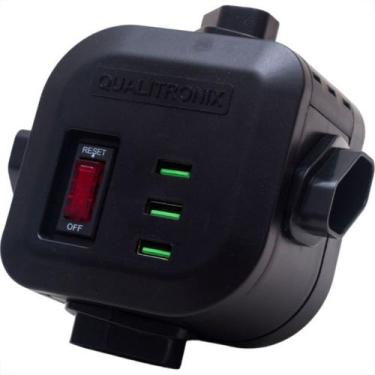 Imagem de Filtro Linha Plastico Qualitronix Torre Com Dps Plug 2P+T 4Tomadas Qcf