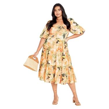 Imagem de City Chic Vestido longo de algodão Ariella Plus Size, Miami, 58