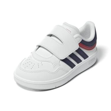 Imagem de adidas Originals Tênis masculino Hoops 4.0, Branco/Azul escuro/Better Scarlet, 15