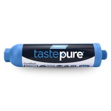 Imagem de Camco Filtro de água Tastepure Camper/RV - Filtro de água em linha reduz o mau gosto, odor, cloro e sedimentos - Ideal para trailers, trailers, barcos - Feito nos EUA - (40041)