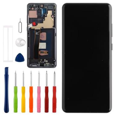 Imagem de [com moldura] Conjunto digitalizador de tela sensível ao toque LCD Vvsialeek para Galaxy S20 Ultra [6,9 polegadas] SM-G988B/DS com kit de ferramentas de reparo técnico - Função de impressão digital