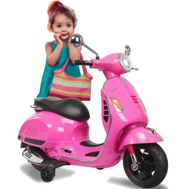 Imagem de Moto Scooter Eletrica Infantil Zippy Toys Vespa GTS 6V Rosa