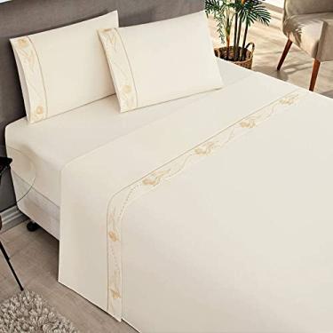 Imagem de Jogo de Cama Queen Imperial 04 Peças Bia Enxovais Palha Queen Tecido