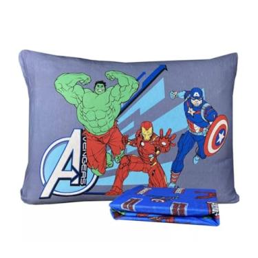 Imagem de Portallar, Jogo Lençol Menino Marvel Vingadores 2 Pçs Licenciado Cama Solteiro