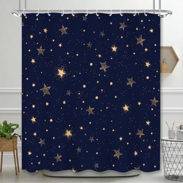 Imagem de SEAKUOSKYK Cortina de chuveiro Star Celestial Space Universe Outer Space Galaxy Science Station, decoração de banheiro com 12 ganchos (cor 4,4 cm L x 72 C)