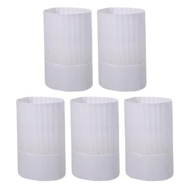 Imagem de Chapéu Chef Tok Tnt Plissado Kit 5 Peças Cozinheiro