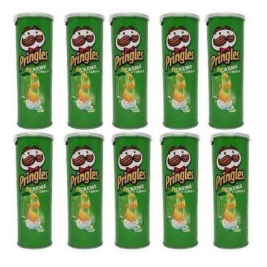 Imagem de Kit C/10 Batatas Pringles 120g - Sabor Creme Cebola 120g