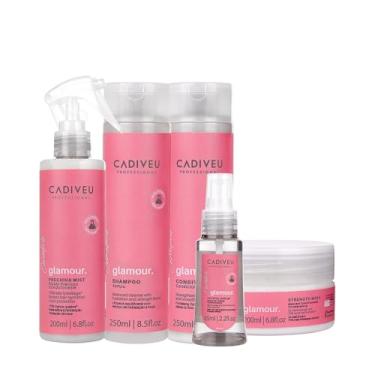 Imagem de Kit Cadiveu Profissional Essentials Glamour Shampoo Condicionador Sérum Máscara e Fluído (5 produtos)