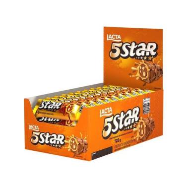 Imagem de Chocolate 5 Star Recheado com Caramelo e Biscoito Display com 18 Unida
