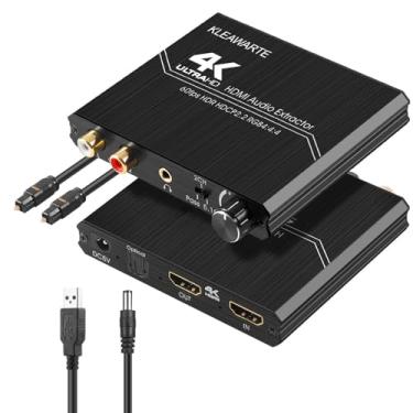 Imagem de KLEAWARTE Adaptador Extrator De Áudio Hdmi 4K Hdmi Para Hdmi Com Spdif Óptico 3,5 Mm Estéreo L/R Conversor De Áudio Controle De Volume 4K/60Hz 4:4:4 Hdr