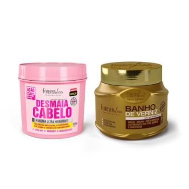 Imagem de Kit Máscara Desmaia Cabelo 200G e Máscara Banho de Verniz 250G - FOREV