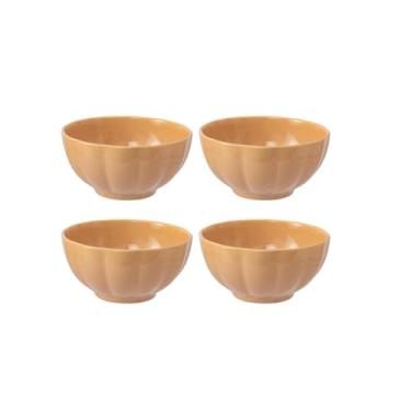 Imagem de Personalidade criativa tigela de arroz de cor sólida simples, conjunto de tigelas de sobremesa de restaurante doméstico - tigela de 11,4 cm / - chá de leite marrom - 4 pacotes