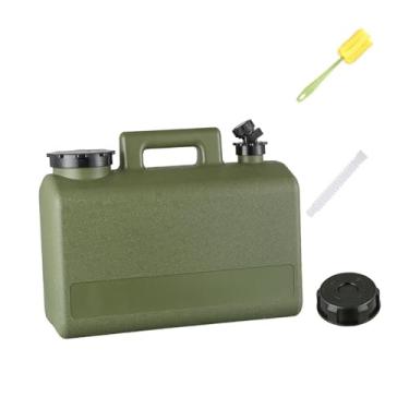 Imagem de oshhni 20 l Tanque de recipiente de água Campo de limpeza fácil com Spigot Water Jug para cozinhar caminhadas de mochila RV Auto, Verde