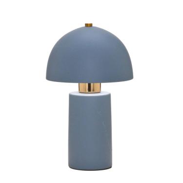 Imagem de Luminária de Mesa Abajur em Cerâmica Azul e Dourado 30cm 1E27 15400-PL