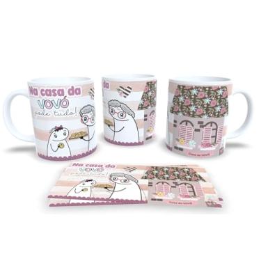 Imagem de Caneca de Porcelana Personalizada dia dos Avós Com Frases Engraçadas, Divertidas P21 (Na casa da vovó pode tudo)