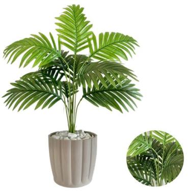 Imagem de Palmeira Artificial Com Vaso Polietileno Decora Casa Mesa - PlantaImpo