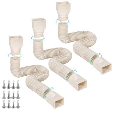 Imagem de plusgutter Extensores de calha de chuva flexíveis, extensor de calha de drenagem, extensor de drenagem de bico para baixo, conector de calha, drenagem de água da chuva, extensível de 53 a 168 cm