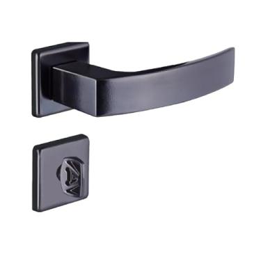 Imagem de Fechadura banheiro quadratta curva roseta s40 preto fosco Aliança