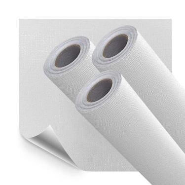 Imagem de Kit 3 Papel de Parede Adesivo Lavavel Linho Branco Fosco 15M - Open St