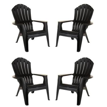 Imagem de Kit 4 Poltronas Miami Preta para Sala e Decoração