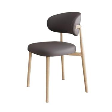 Imagem de Cadeira de jantar moderna com design ergonômico e recursos de conforto ([couro cinza escuro] moldura de aço carbono cor tronco)