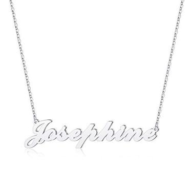 Imagem de Hidepoo Colar com nome personalizado – Colar com pingente de nome de aço inoxidável, corrente delicada com nome de letra, joias personalizadas, presentes para mulheres, Metal