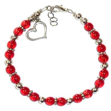 Imagem de Hidden Hollow Beads Pulseira feminina de coração vermelho com contas de conscientização de doenças cardíacas, tamanho único, vem embalada. Use para mostrar apoio ou arrecadação de fundos., adult size,