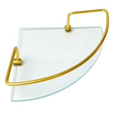 Imagem de Porta Shampoo de Canto Dourado Com Vidro Incolor - Montelar Acabamento