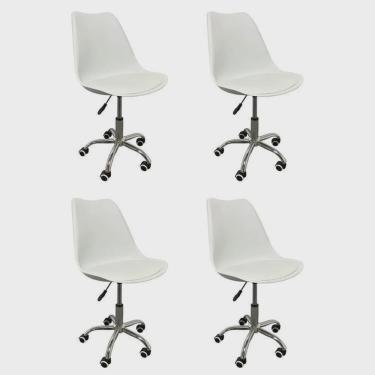 Imagem de Kit 4 Cadeiras para Escritório Secretária Decorativa Eames Chicago
