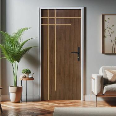 Imagem de Folha de Porta de Madeira 210x70cm Duraplac Marrom