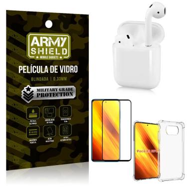Imagem de Fone Bluetooth LY-122 Poco X3 + Capinha Anti Impacto + Película 3D - Armyshield