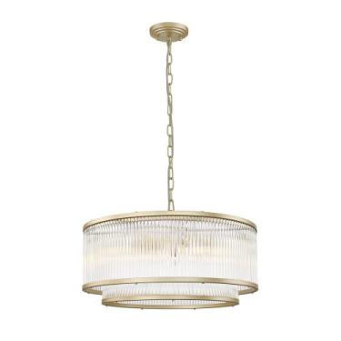 Imagem de Pendente Odeon Tubos de Vidro Dourado (D)50cm (A)22cm E14 ODE1PD01TR05