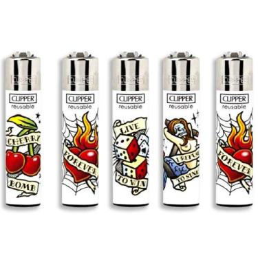 Imagem de Isqueiro Clipper Maxi Ink Life Old School (Display c/ 24un)