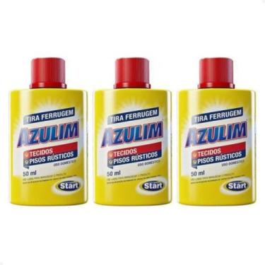 Imagem de Kit 3 Tira Ferrugem Azulim 50ml para Tecidos e Pisos Rústicos