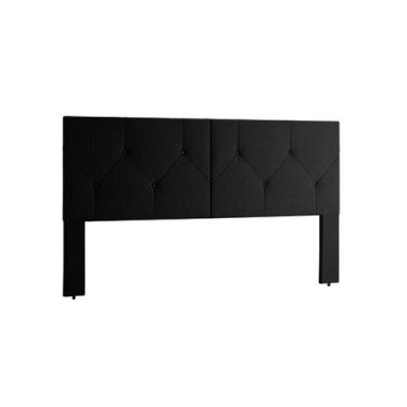 Imagem de Cabeceira berlim para cama box casal 1,40 com pé preto - Pr Paineis