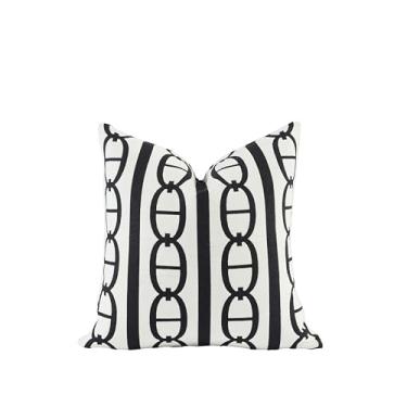 Imagem de Croker Horse Novas capas de almofada de 50 x 50 cm - preto pignose ferradura cor branca chenille jacquard bordado luxo estilo moderno sofá cama capa de almofada para sala de estar quarto