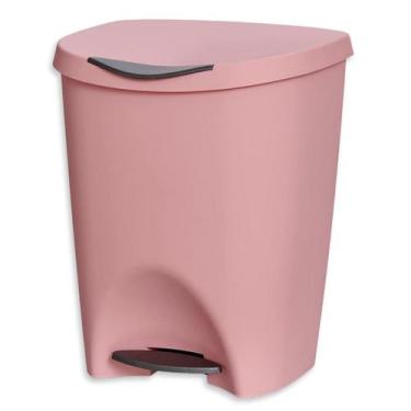 Imagem de Lixeira com pedal de cozinha e banheiro 15 litros de plástico - Usual 