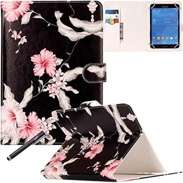 Imagem de Capa universal de 20.3 cm, capa fólio de couro PU NewShine com compartimentos para cartões para Galaxy Tab 3, Tab 4, Note 8.0 / iPad mini 1, 2, 3 / Amazon Kindle Fire HD, Fire HDX e mais 8 polegadas