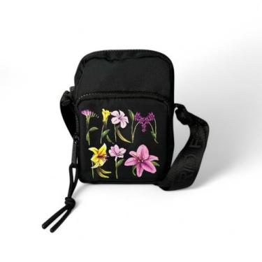 Imagem de Bolsa Farm Da Gema Romance Em Flor, Preto