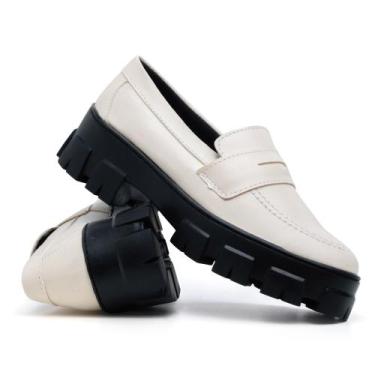 Imagem de Mocassim Feminino  Sapato Casual Tratorado em Borracha Antiderrapante 