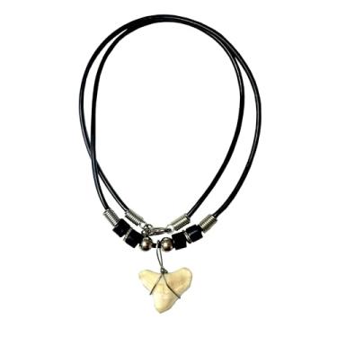 Imagem de Colar Havaí pequeno com contas pretas havaianas dente de tubarão de Maui, Havaí., Small, Metal, Sem Pedra Preciosa