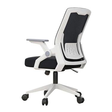 Imagem de YPDJVLTI Cadeira de escritório, cadeira de escritório com encosto médio, cadeira de malha respirável ajustável com suporte lombar e apoio de braço dobrável