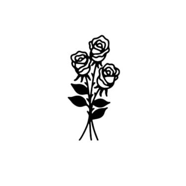 Imagem de Tatuagens temporárias, três rosas com espinhos, tatuagens de espinhos, duram de 1 a 2 semanas, são resistentes, à prova d'água, parecem tatuagens reais,13,5 x 10,5 cm
