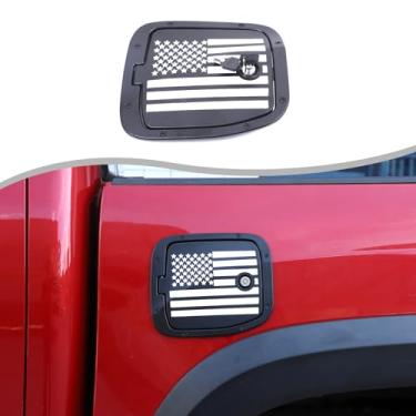 Imagem de Tampa de substituição de tanque de combustível para carro, tampa de bloqueio antirroubo compatível com Toyot@ Tacoma 2016-2023 Tampa de porta de tanque de gás com trava de trava de porta de tanque de