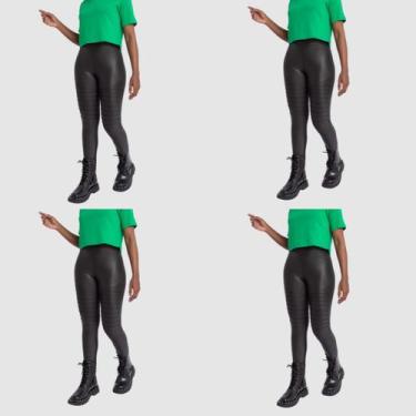 Imagem de Kit 4 Calça Legging Cirre Tratorada Feminina Brilho Inverno Lançamento