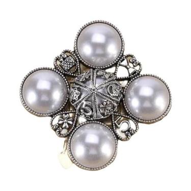 Imagem de Broche de Strass e Pérolas Barrocas Luxuoso para Vestido de Festa e Ca